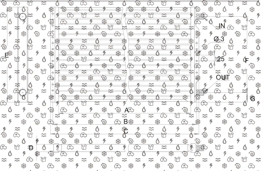 kondenzátor HTC, 022300OR, 591x18x303 mm